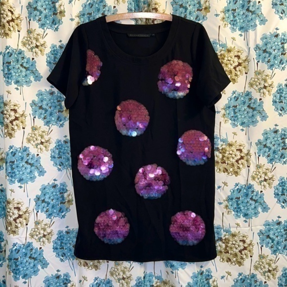 Silvian Heach retro dot oversized holiday party dress